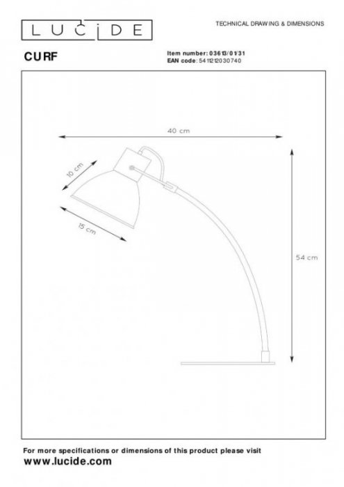 LAMPKA BIURKOWA DREWNIANA INDUSTRIALNA LUCIDE CURF 03613/01/31