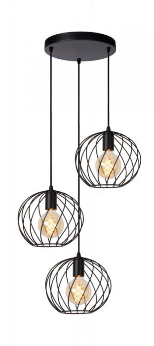 LAMPA CZARNA DRUCIANA METALOWA CZARNA KULA LUCIDE DANZA 21428/13/30