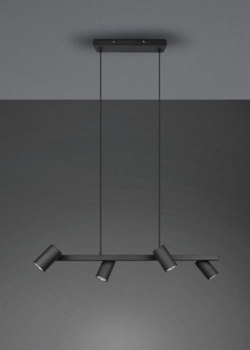 LAMPA WISZĄCA CZARNA REFLEKTORKI REGULOWANE NAD STÓŁ DO SALONU KUCHNI JADALNI MARLEY 302400432 TRIO