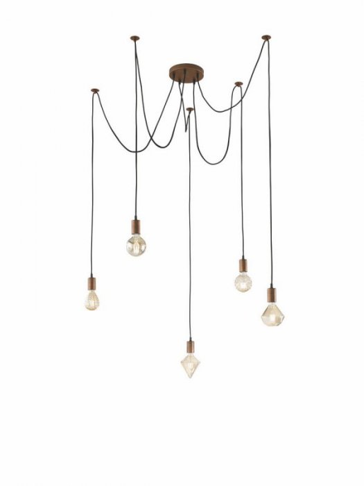 LAMPA WISZĄCA PAJĄK SPIDER Z MIEDZIANYMI OPRAWKAMI CORD 310100562 TRIO