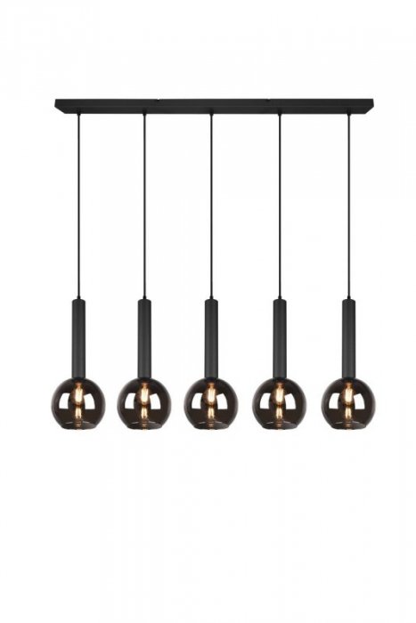 LAMPA WISZĄCA CZARNA NAD STÓŁ SZKLANE KLOSZE LUSTRZANE NOWOCZESNA DO KUCHNI JADALNI CLAYTON 310300532 TRIO