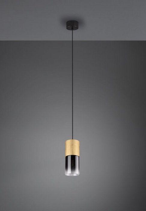 LAMPA WISZĄCA NAD STÓŁ MOSIĄDZ MATOWY ZŁOTA KLOSZ DYMIONY SZKLANA ROBIN 310600154 TRIO