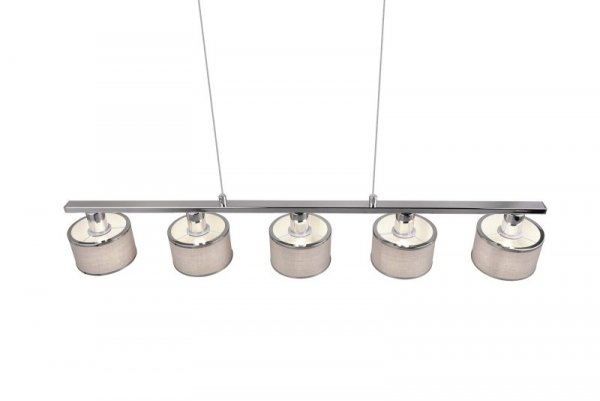 LAMPA WISZĄCA CHROM Z ABAŻUREM NAD STÓŁ DO JADALNI SALONU  KAPRUN 311600506 TRIO