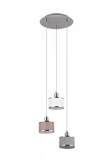 LAMPA WISZĄCA CHROM Z ABAŻUREM NAD STÓŁ DO JADALNI SALONU  KAPRUN 311630306 TRIO