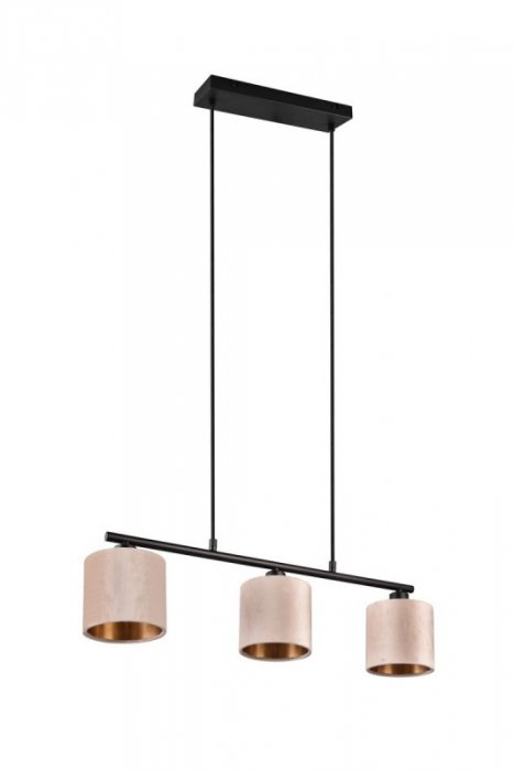 LAMPA WISZĄCA BEŻOWE ABAŻURY ZE ZŁOTYM ŚRODKIEM NAD STÓŁ DO JADALNI SALONU JULIETA 319000344 TRIO