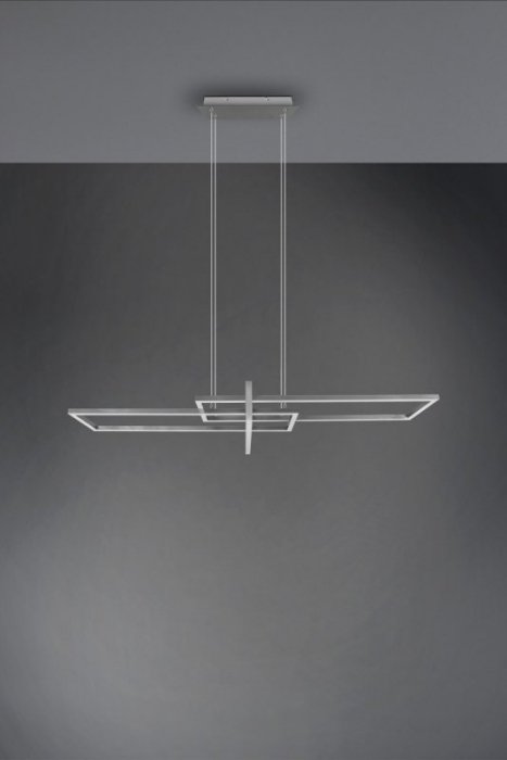 LAMPA WISZĄCA LED NIKIEL MATOWY SREBRNA NOWOCZESNA DO SALONU JADALNI NAD STÓŁ BARWA CIEPŁA 3000K SALINAS 320310307 TRIO