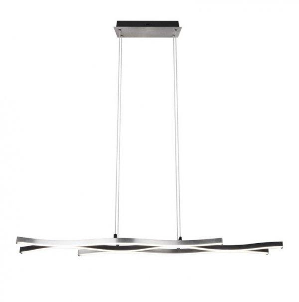 LAMPA WISZĄCA LED CZARNO SREBRNA ALUMINIUM FALA NAD STÓŁ DO SALONU JADALNI BLAZE 341210305 TRIO