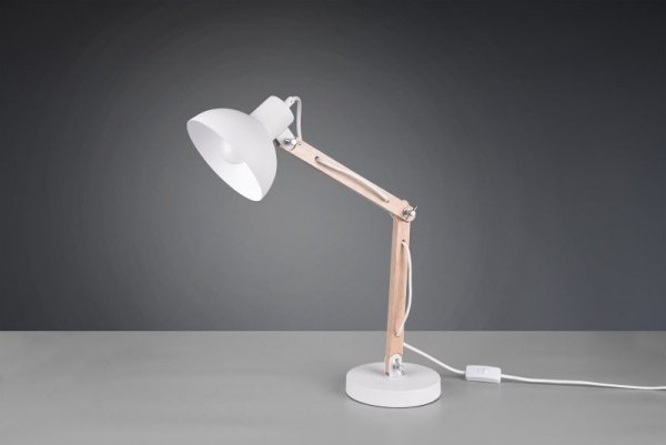LAMPKA BIURKOWA Z DREWNEM DREWNIANA W STYLU SKANDYNAWSKIM KIMI 508300131 TRIO
