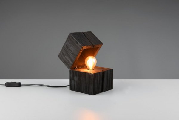 LAMPKA STOŁOWA NOCNA IMITACJA DREWNA DO SALONU SYPIALNI DEKORACYJNA TREASURE 514110102 TRIO