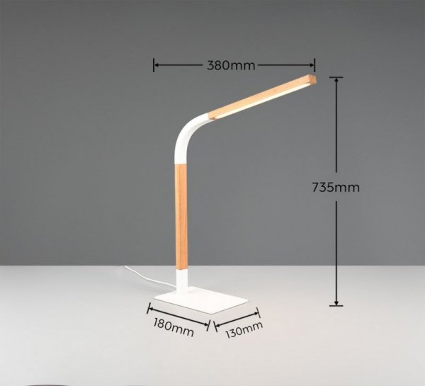 LAMPKA STOŁOWA BIURKOWA NOWOCZESNA LED Z DREWNEM NORRIS 545210131 TRIO