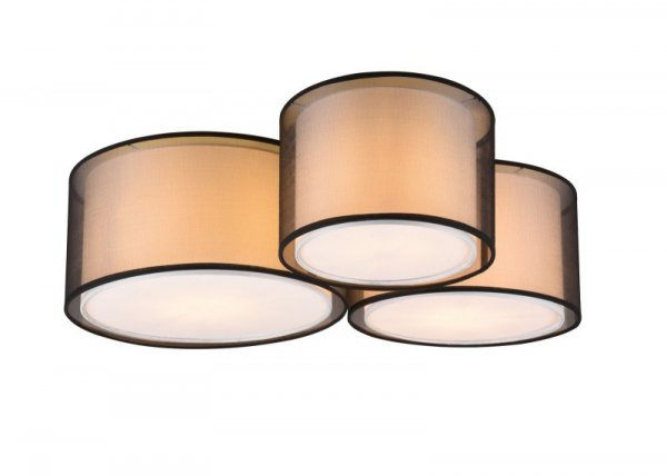 LAMPA SUFITOWA PLAFON SPOT CZARNY Z PODWÓJNYM ABAŻUREM BURTON 611490332 TRIO