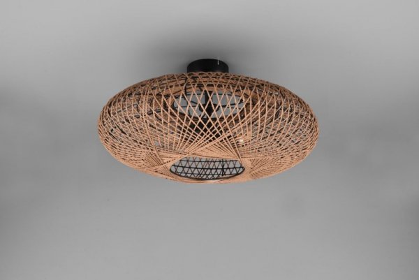 LAMPA SUFITOWA PLAFON BRĄZOWY Z SIZALU BOHO DO SALONU SYPIALNI HEDDA 612300236 TRIO