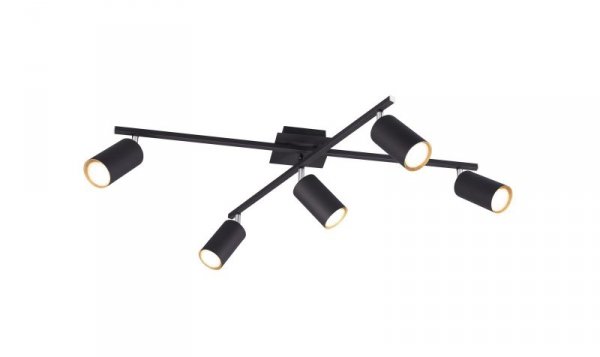 LAMPA SUFITOWA PLAFON CZARNY REGULOWANY REFLEKTORY DO POKOJU SYPIALNI SALONU MARLEY 612400532 TRIO
