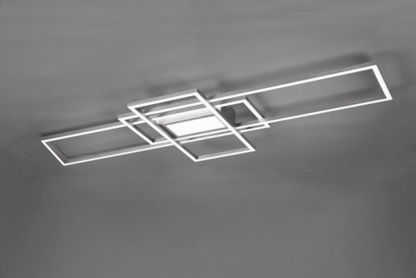 LAMPA SUFITOWA LED SREBRNA NIKIEL NA PILOTA NOWOCZESNA PLAFON RAMKI PROSTOKĄTY KWADRATY DO SALONU KUCHNI SYPIALNI IRVINE 620010407 TRIO