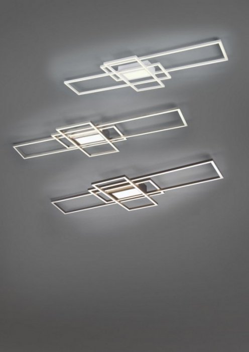 LAMPA SUFITOWA LED BIAŁA NA PILOTA NOWOCZESNA PLAFON RAMKI PROSTOKĄTY KWADRATY DO SALONU KUCHNI SYPIALNI  IRVINE 620010431 TRIO