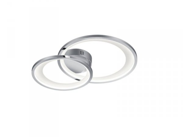 PLAFON LED KOŁA RINGI CHROM SREBRNY DO SALONU SYPIALNI KUCHNI BARWA CIEPŁA 3000K GRANADA 673810206 TRIO