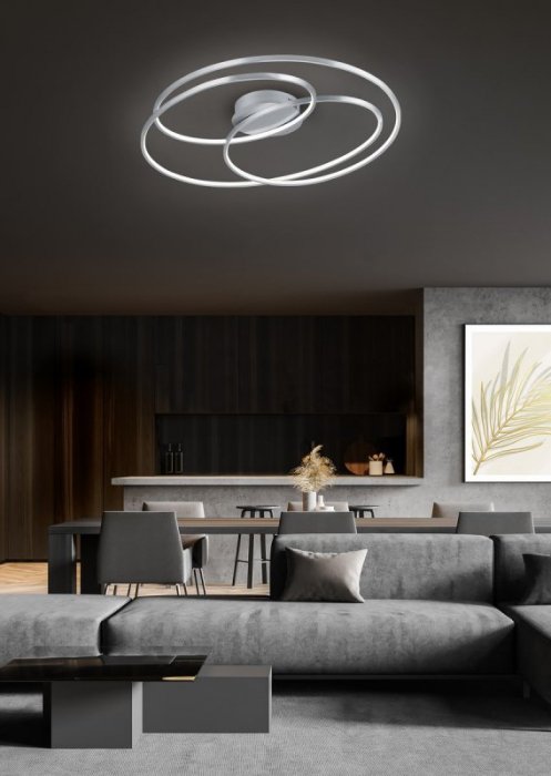 PLAFON NOWOCZESNY LED RINGI KOŁA NOWOCZESNY DO SYPIALNI KUCHNI SALONU GALE 673918007 TRIO