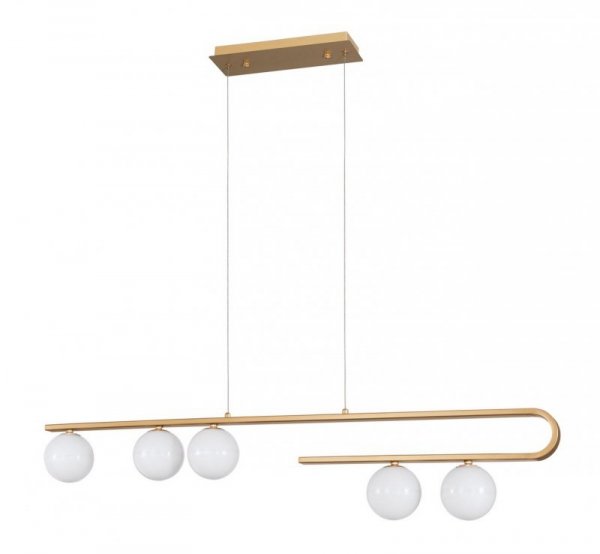 LAMPA ZŁOTA MOSIĄDZ KULA BIAŁA NOWOCZESNA DO SALONU SYPIALNI KUCHNI JADALNI LUCES EXCLUSIVAS PEREZ LE41748