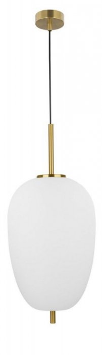 LAMPA WISZĄCA ZŁOTA NOWOCZESNA Z BIAŁYM KLOSZEM DO SALONU SYPIALNI KUCHNI JADALNI LUCES EXCLUSIVAS PILAR LE41756