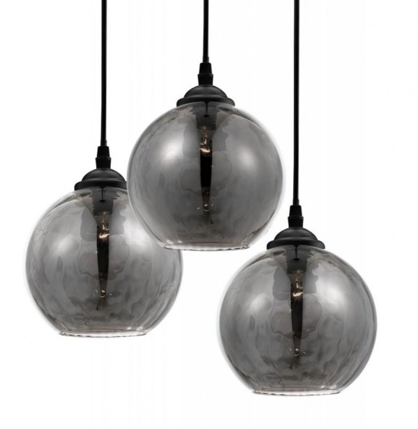 LAMPA WISZĄCA CZARNA GRAFITOWE KLOSZE SZKLANE DO SALONU JADALNI NAD STÓŁ LUCES EXCLUSIVAS COLINA LE41972