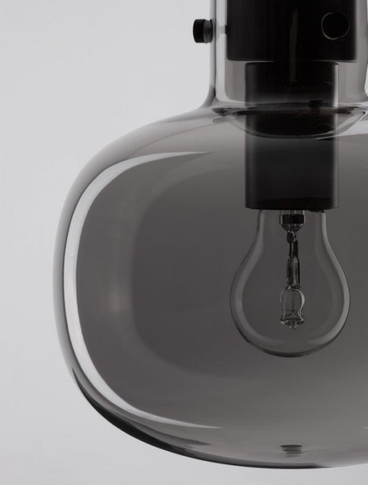 LAMPA WISZĄCA SZKLANA CZARNA Z GRAFITOWYM KLOSZEM SMOKY DO SALONU SYPIALNI KUCHNI LUCES EXCLUSIVAS PADRE LE42629