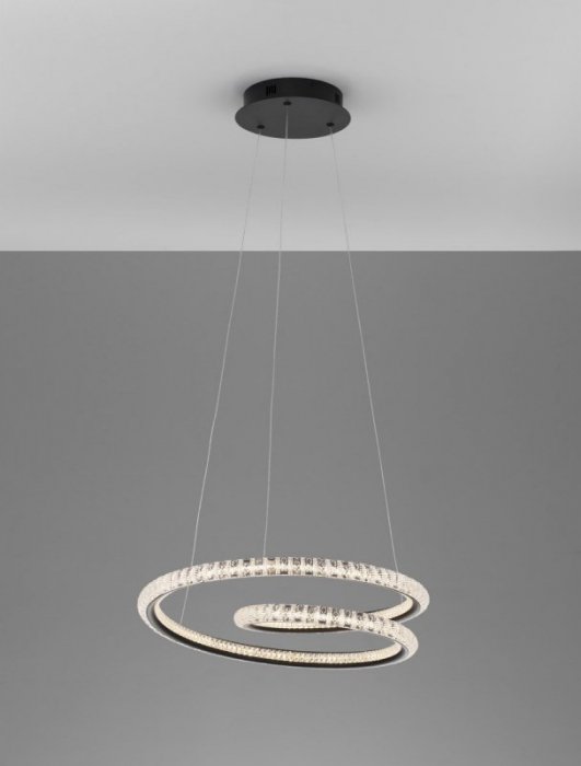 LAMPA WISZĄCA LED CZARNE KOŁA RINGI DEKORACYJNE GLAMOUR DO SALONU SYPIALNI LUCES EXCLUSIVAS TEPIC LE42819