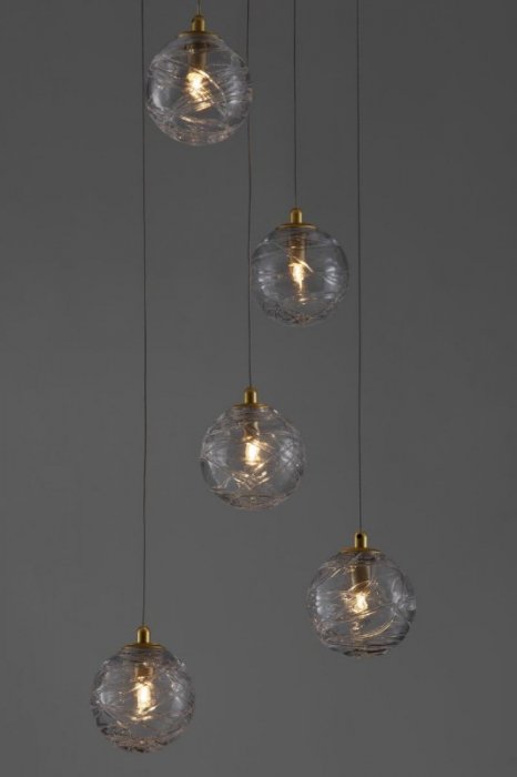 LAMPA WISZĄCA ZŁOTA SZKLANA KULA NOWOCZESNA GLAMOUR LUCES EXCLUSIVAS CABRAL LE42903