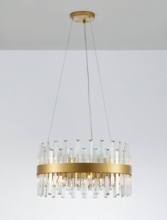 LAMPA WISZĄCA ZŁOTA KRYSZTAŁOWA GLAMOUR DO SALONU ŻYRANDOL ZŁOTY LUCES EXCLUSIVAS CHOLULA LE42908