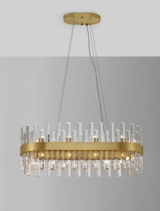 LAMPA WISZĄCA ZŁOTA KRYSZTAŁOWA GLAMOUR DO SALONU ŻYRANDOL ZŁOTY LUCES EXCLUSIVAS CHOLULA LE42909
