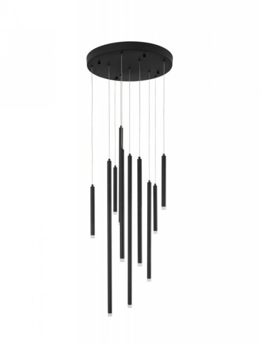 LAMPA WISZĄCA CZARNA TUBA LED NAD STÓŁ DO KUCHNI JADALNI SALONU NAD WYSPĘ LUCES EXCLUSIVAS TORREON LE43238