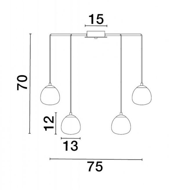 LAMPA WISZĄCA PAJĄK CZARNO ZŁOTA SZKLANE BIAŁE KLOSZE LUCES EXCLUSIVAS ADOBE LE43365