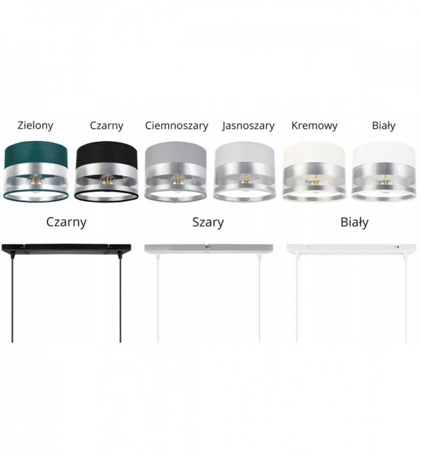 LAMPA WISZĄCA PODWÓJNA Z ABAŻUREM KOLORY INTENSE CHROM HOME LIGHT HOME
