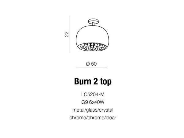 AZZARDO BURN AZ0700 PLAFON EFEKTOWNY CHROM 