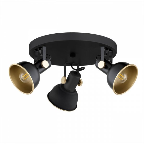 ARGON LENORA 6241 PLAFON SPOT REFLEKTOR CZARNO ZŁOTY INDUSTRIALNY