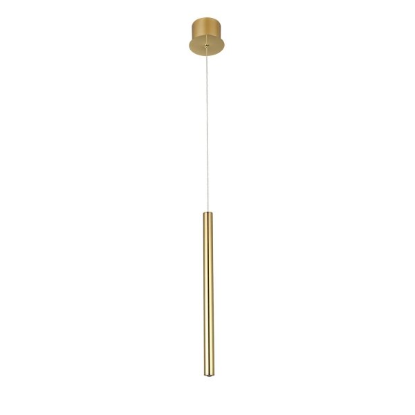 AZZARDO AZ5742 ILIOS 1 PENDANT GO LAMPA WISZĄCA ZŁOTO SZCZOTKOWANE TUBA NAD STÓŁ WYSPĘ BAR