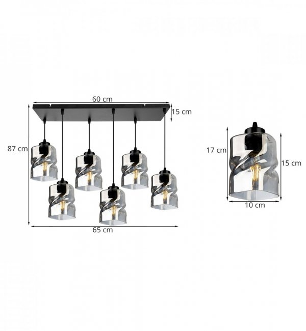 Lampa wisząca ze szklanymi kloszami - NIKI 2195/6 LIGHT HOME