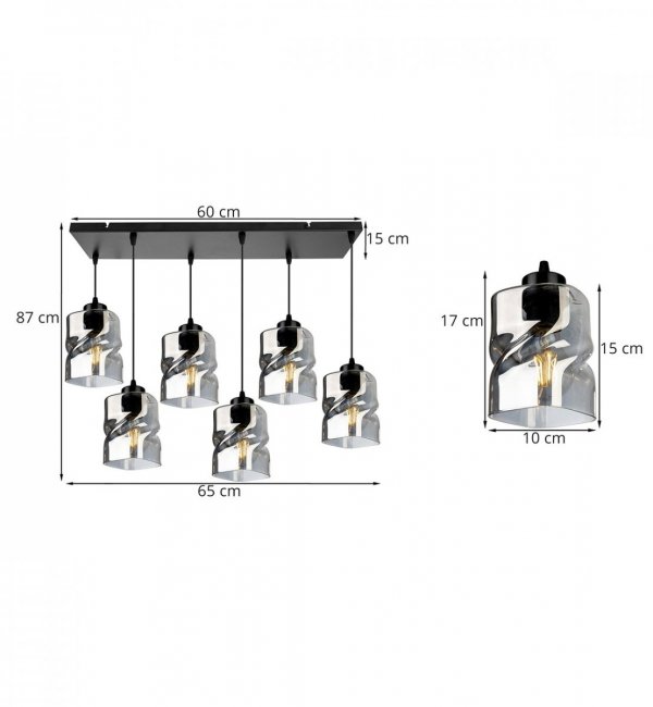 Lampa wisząca ze szklanymi kloszami - NIKI 2195/6