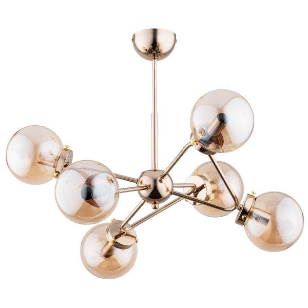 ALFA SOSNOWSCY TRYMER 63073 LAMPA WISZĄCA ZŁOTA KULE SZKLANE BURSZTYNOWE