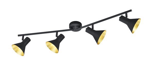 KINKIET PLAFON SPOT REFLEKTOR CZARNO ZŁOTY RL NINA R80164002