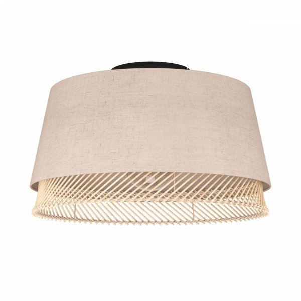 EGLO TABLEY 43974 LAMPA SUFITOWA PLAFON NATURAL BOHO EKO VINTAGE ABAŻUR Z NATURALNEJ TKANINY Z DREWNEM