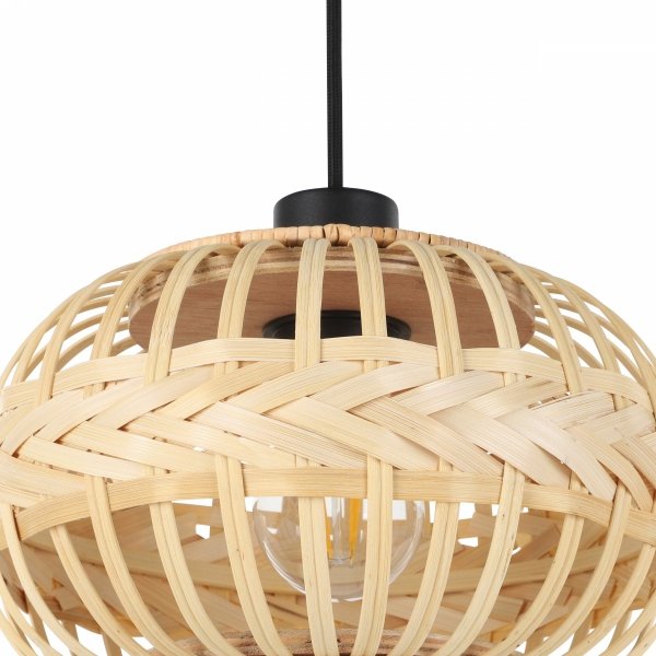 EGLO AMSFIELD 43864 LAMPA WISZĄCA DREWNIANA WIKLINOWA EKO VINTAGE 