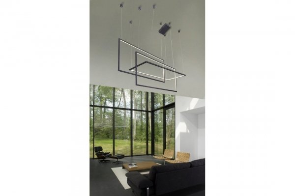 AZZARDO METRIC AZ2914 LAMPA WISZĄCA GEOMETRYCZNA PROSTOKĄT CZARNA