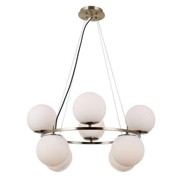 ITALUX LAROSA PND-33453-4-4-ABR LAMPA WISZĄCA PATYNA BRĄZ ANTYCZNY BIAŁE KULE SZKLAE NA KOLE
