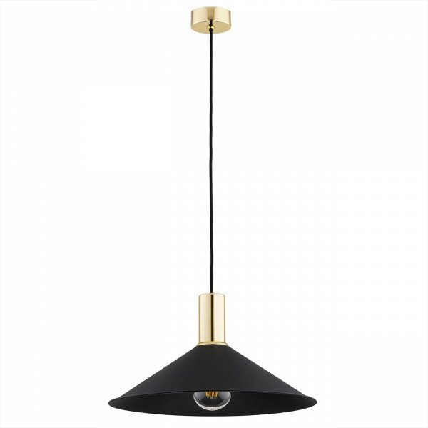 LAMPA WISZĄCA CZARNO ZŁOTA MOSIĄDZ METALOWA LOFT INDUSTRIALNA DO KUCHNI JADALNI NAD STÓŁ ARGON MINORI 4912 