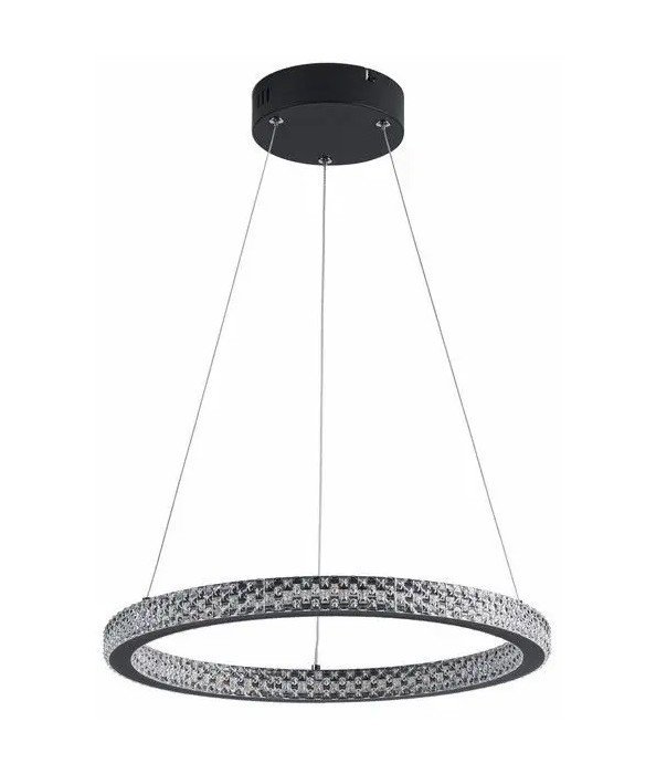 REALITY MITCHELL 339401-30 LAMPA WISZĄCA CZARNA MATOWA KOŁO RING OBRĘCZ GLAMOUR DEKORACYJNA Z PILOTEM