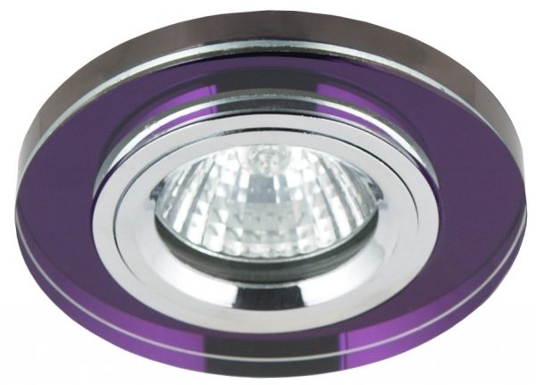 SS-15 CH/PU MR16 CHROM oczko sufitowe  lampa sufitowa  STAŁA OKRĄGŁA SZKŁO FIOLETOWE