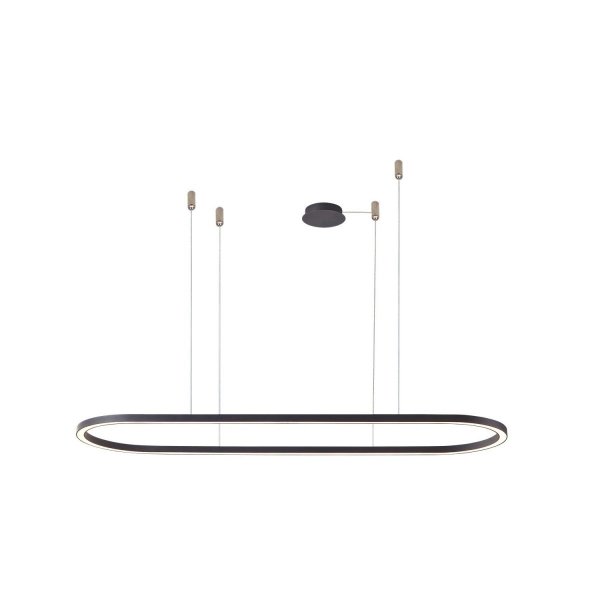AZZARDO ELENA AZ5057 LAMPA WISZĄCA CZARNA 150cm LED NAD STÓŁ OBRĘCZ