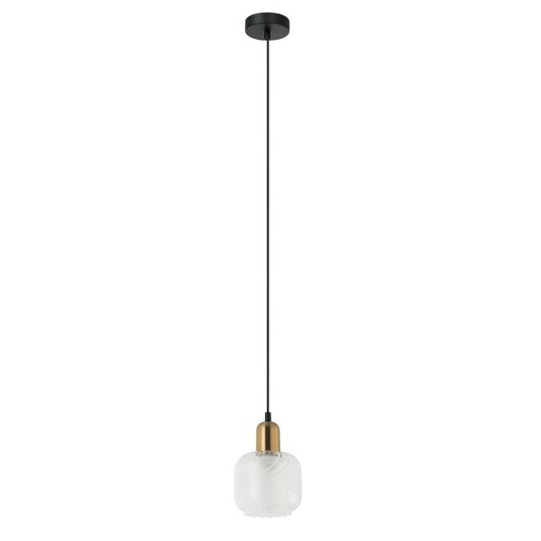 ITALUX LAMEZIA PND-67594-1-BRO+CL LAMPA WISZĄCA SZKLANY KLOSZ DO SALONU 