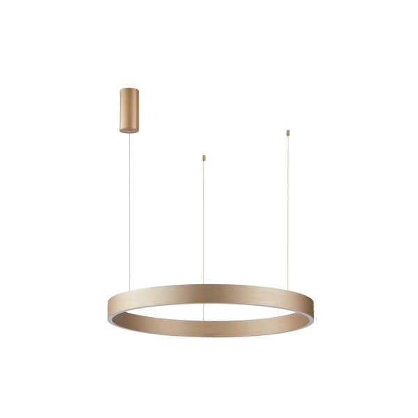 ITALUX BRASCO DOWN PND-56215-060RPP-GD-3KS4K-TRDIMM LAMPA WISZĄCA ZŁOTA KOŁO RING OBRĘCZ LED