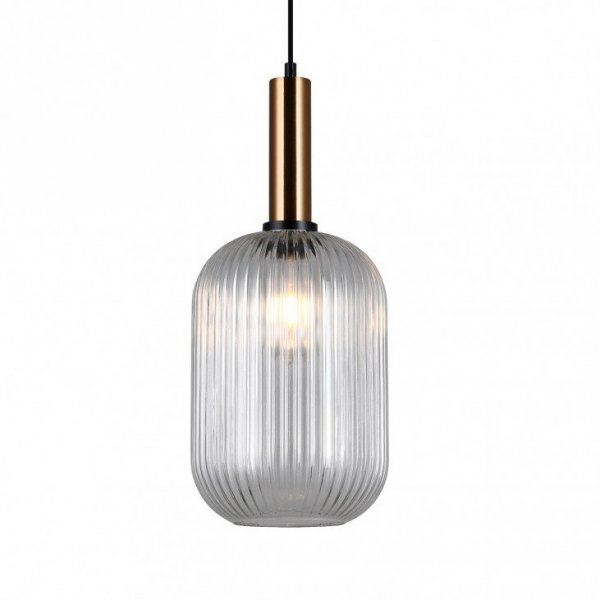 ITALUX ANTIOLA PND-5588-1L-BRO+CL LAMPA WISZĄCA NOWOCZESNA SZKLANY PRZEZROCZYSTY KLOSZ DO KUCHNI
